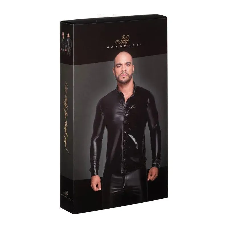 Powerwetlook PVC Long Sleeved Shirt w Button Placket