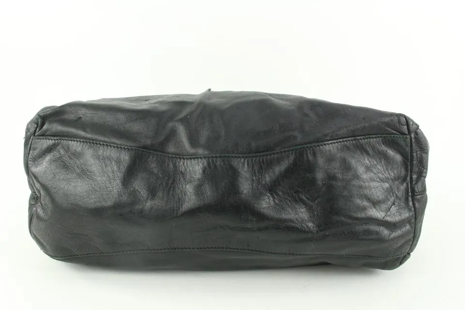Prada Black Leather Shopper Tote Bag 14p19