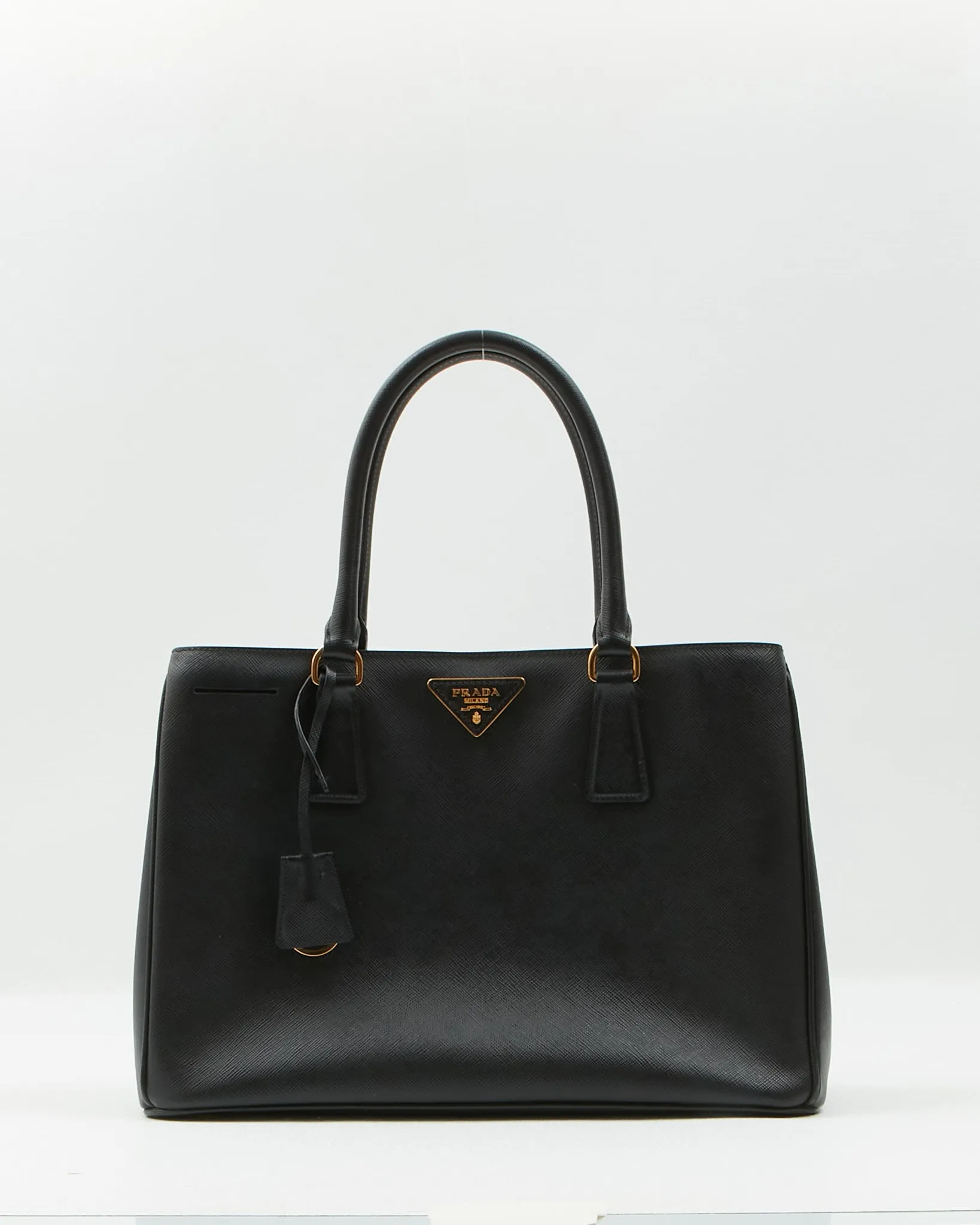 Prada Black Saffiano Leather Lux Tote Medium Bag