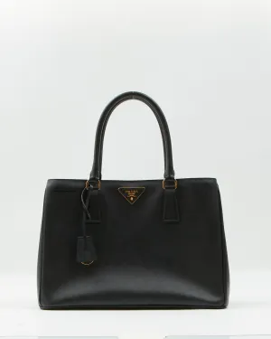 Prada Black Saffiano Leather Lux Tote Medium Bag