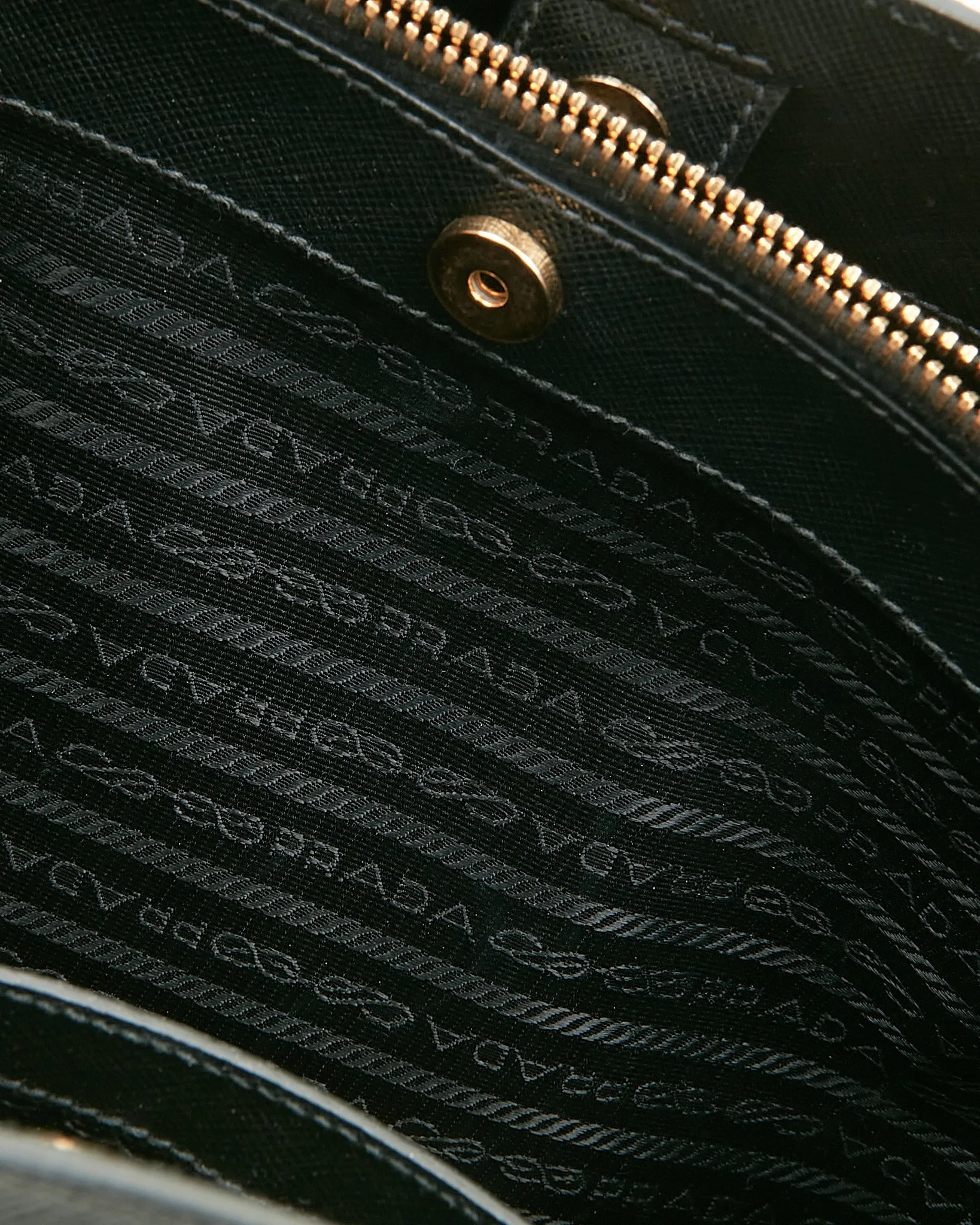 Prada Black Saffiano Leather Lux Tote Medium Bag