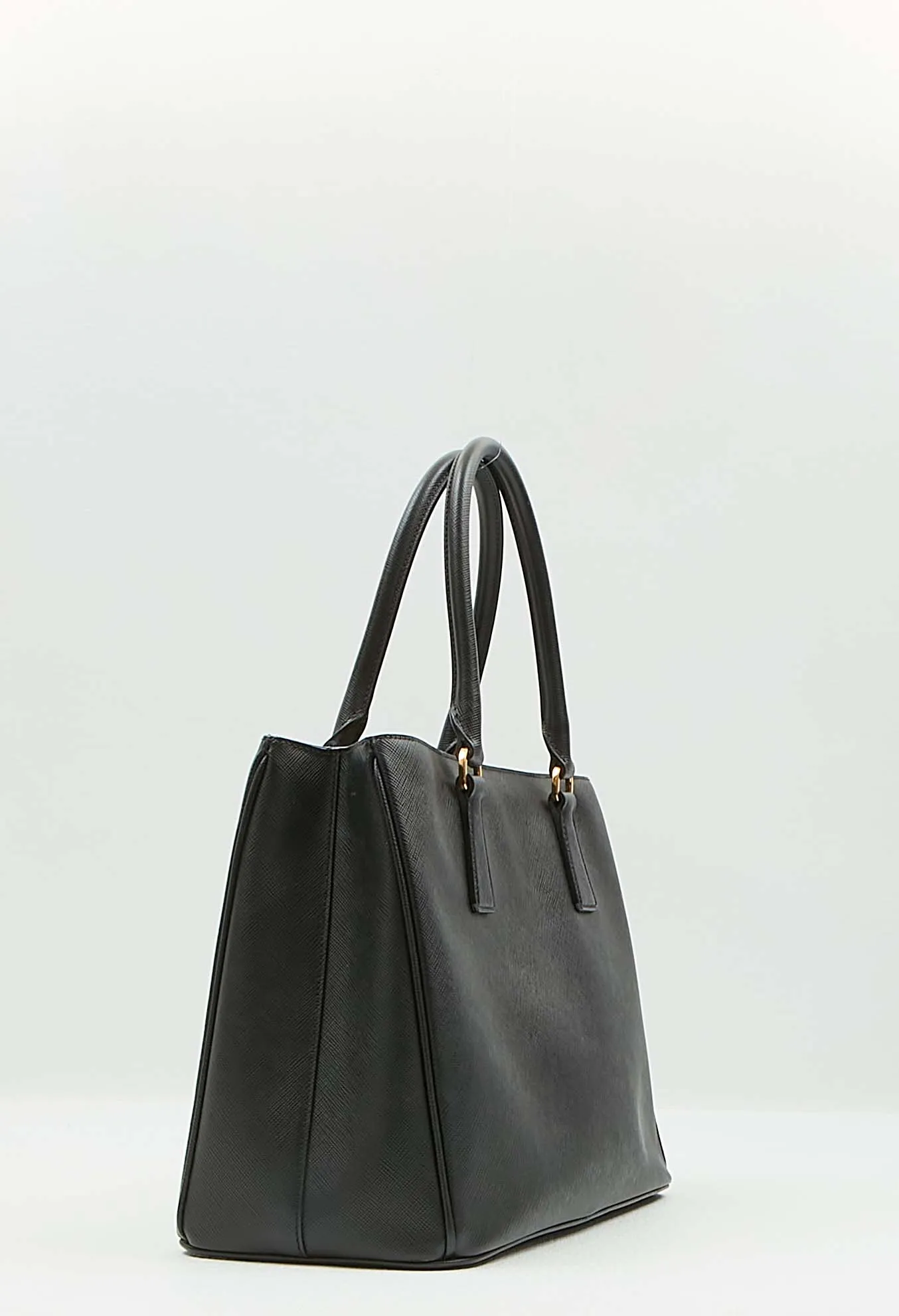 Prada Black Saffiano Leather Lux Tote Medium Bag
