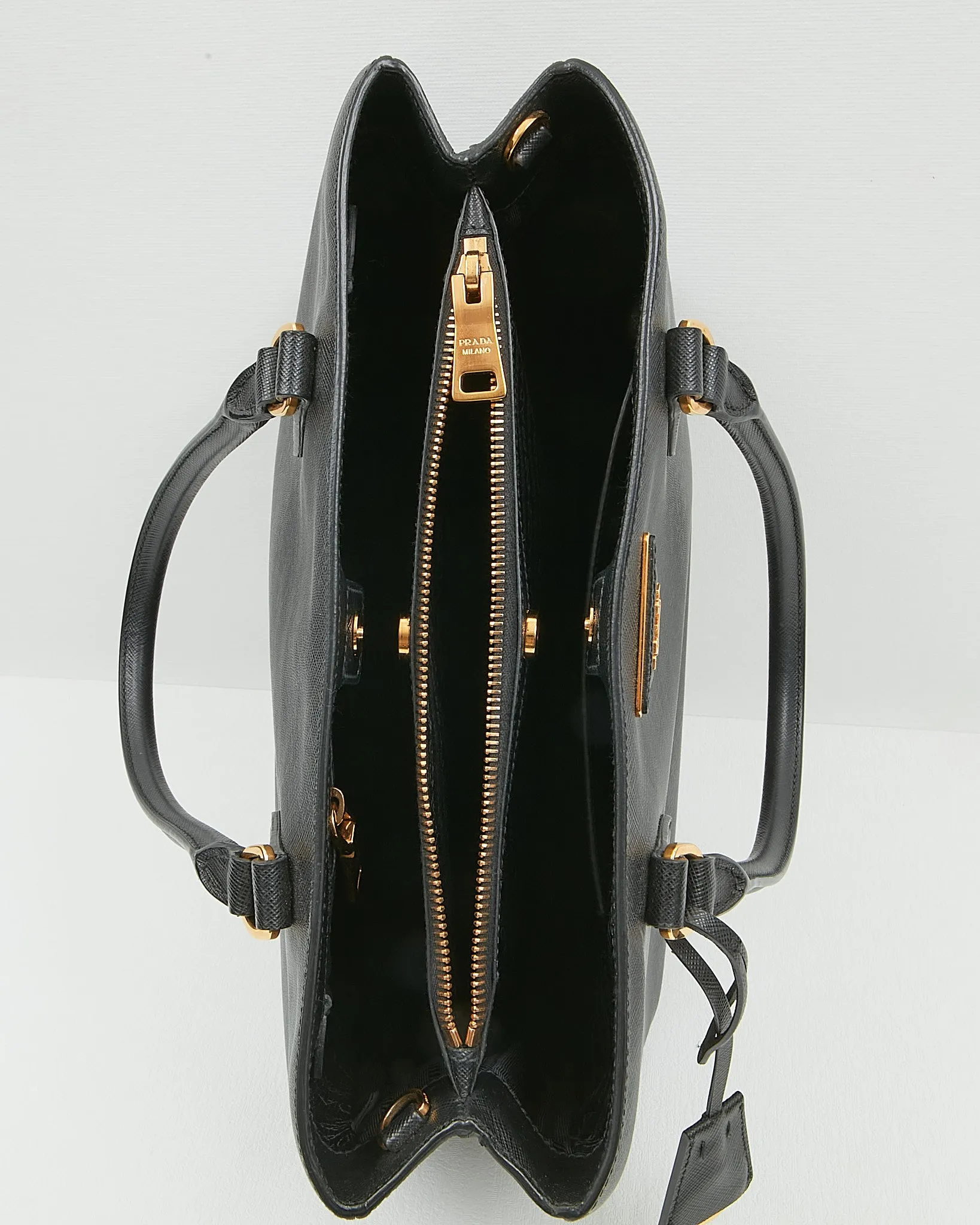 Prada Black Saffiano Leather Lux Tote Medium Bag