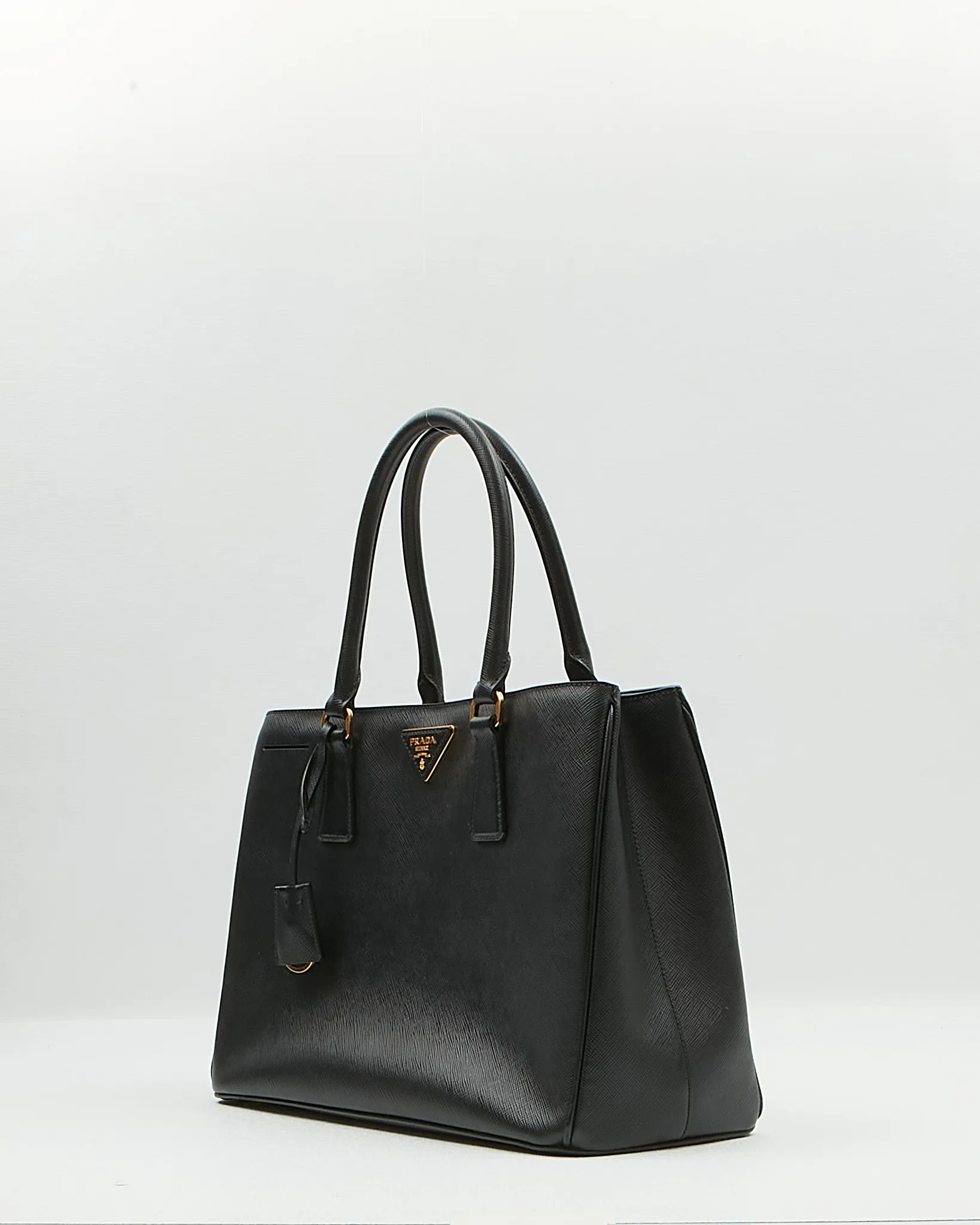 Prada Black Saffiano Leather Lux Tote Medium Bag