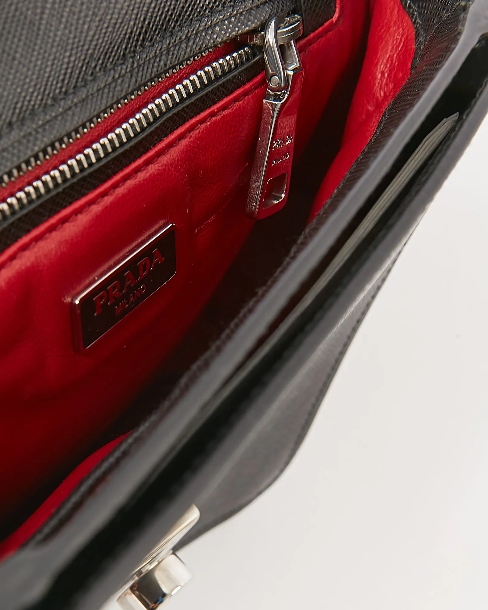 Prada Black Saffiano Lux Sound Crossbody Bag