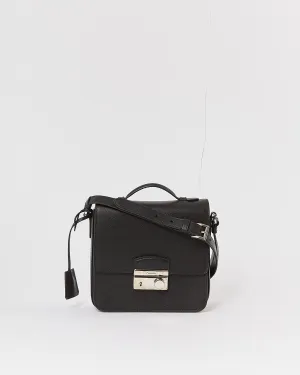 Prada Black Saffiano Lux Sound Crossbody Bag