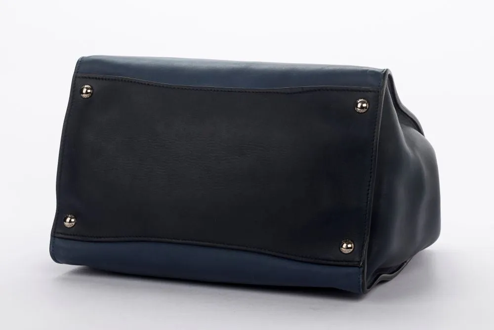 Prada BN2762 Blue Smooth Calf Leather 2 Way Use Bag, with Card, Strap & Dust Cover