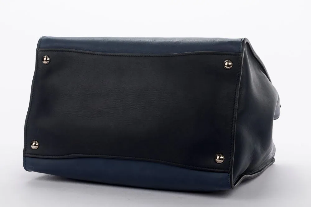 Prada BN2762 Blue Smooth Calf Leather 2 Way Use Bag, with Card, Strap & Dust Cover