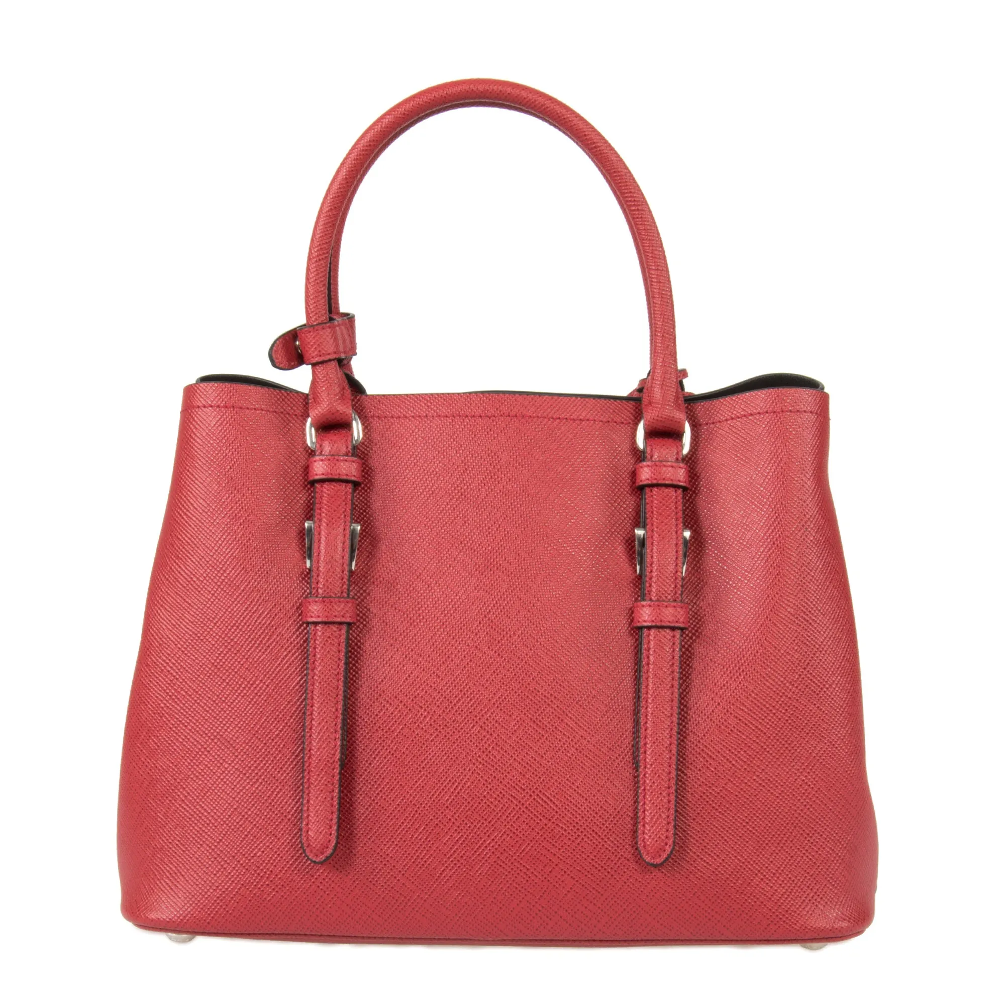 Prada Double Tote Leather Bag 1BG883 F068Z | Red/Fuoco | Small