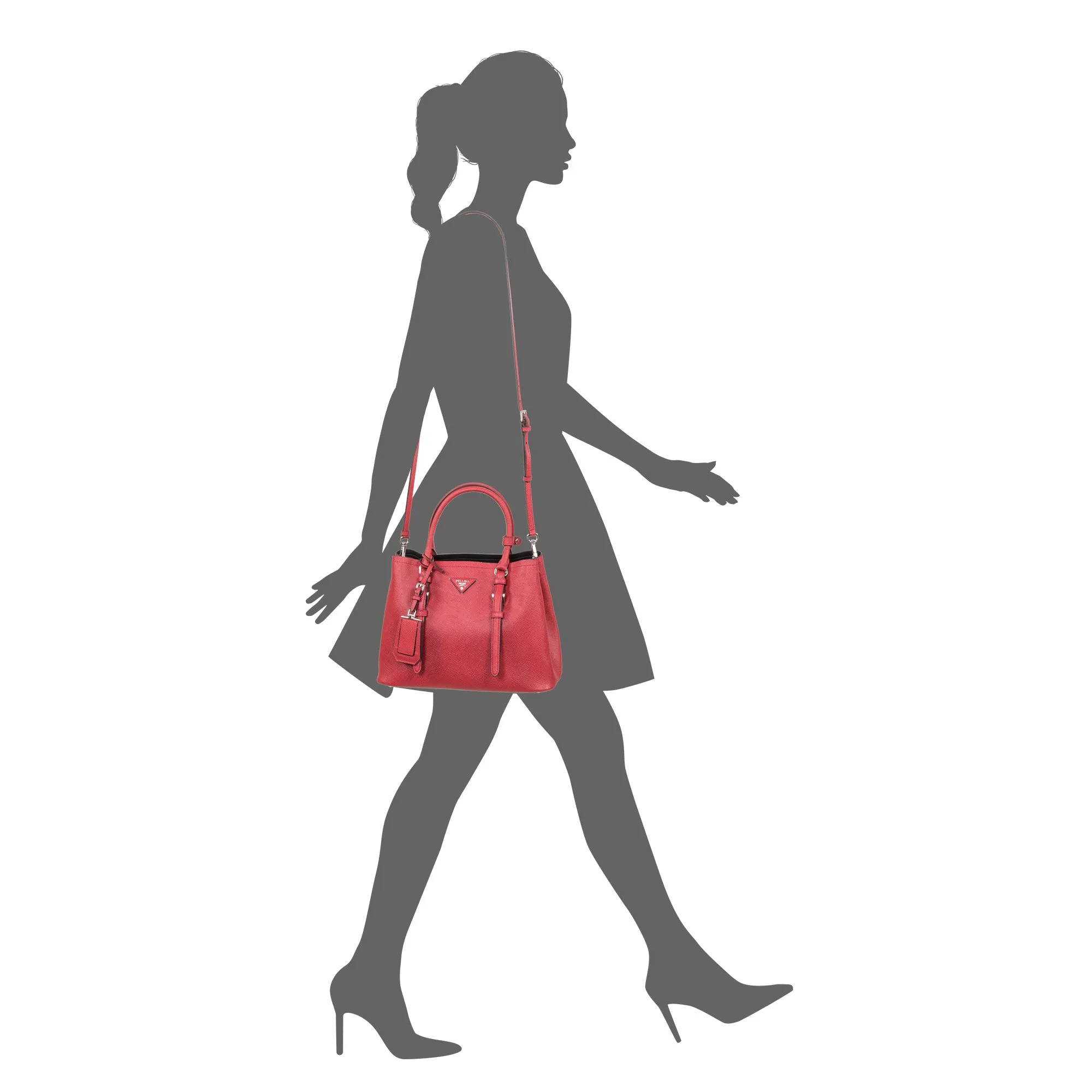 Prada Double Tote Leather Bag 1BG883 F068Z | Red/Fuoco | Small