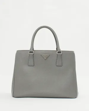 Prada Grey Saffiano Leather Lux Tote Medium Bag