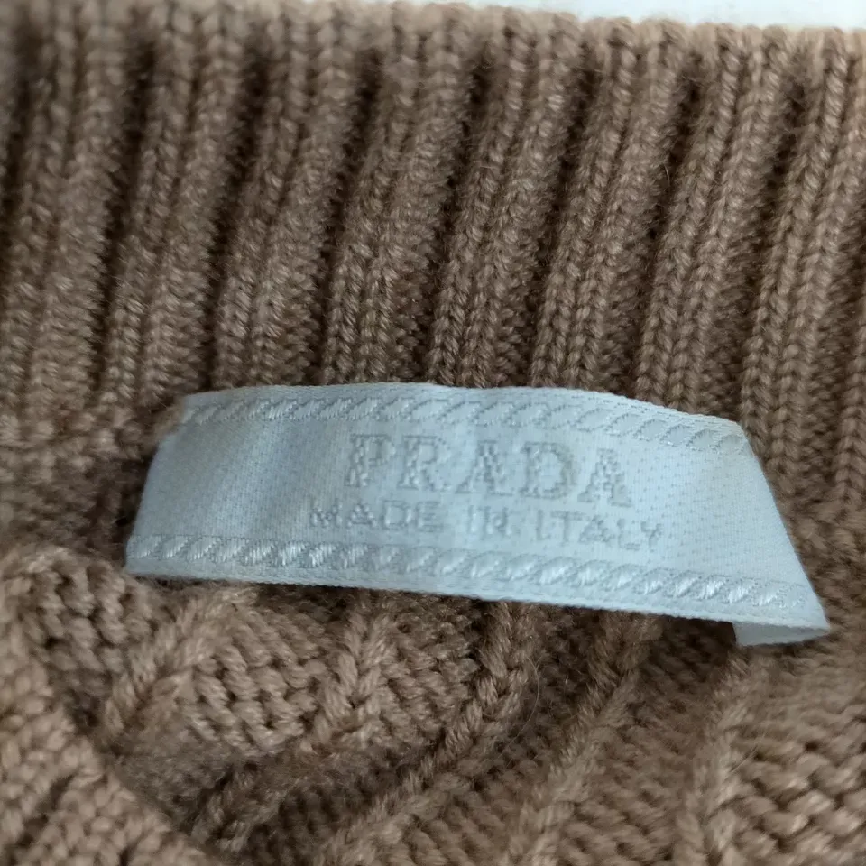 Prada Italy. Beige Cashmere, Silk Sweater