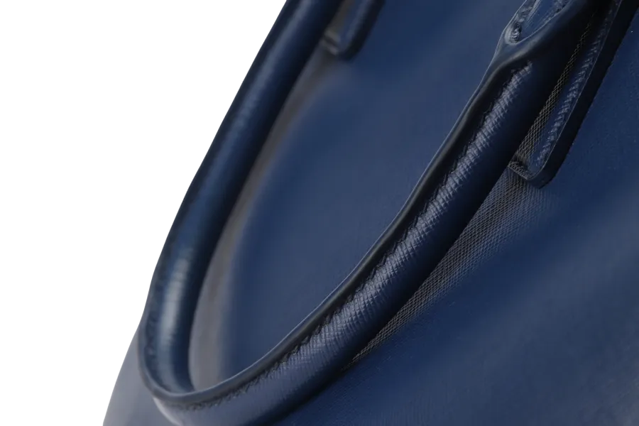 PRADA LARGE GALLERIA DOUBLE ZIP TOTE BLUE SAFFIANO LUX LEATHER GOLD HARDWARE S-N 25 WITH DUST COVER , NO CARD
