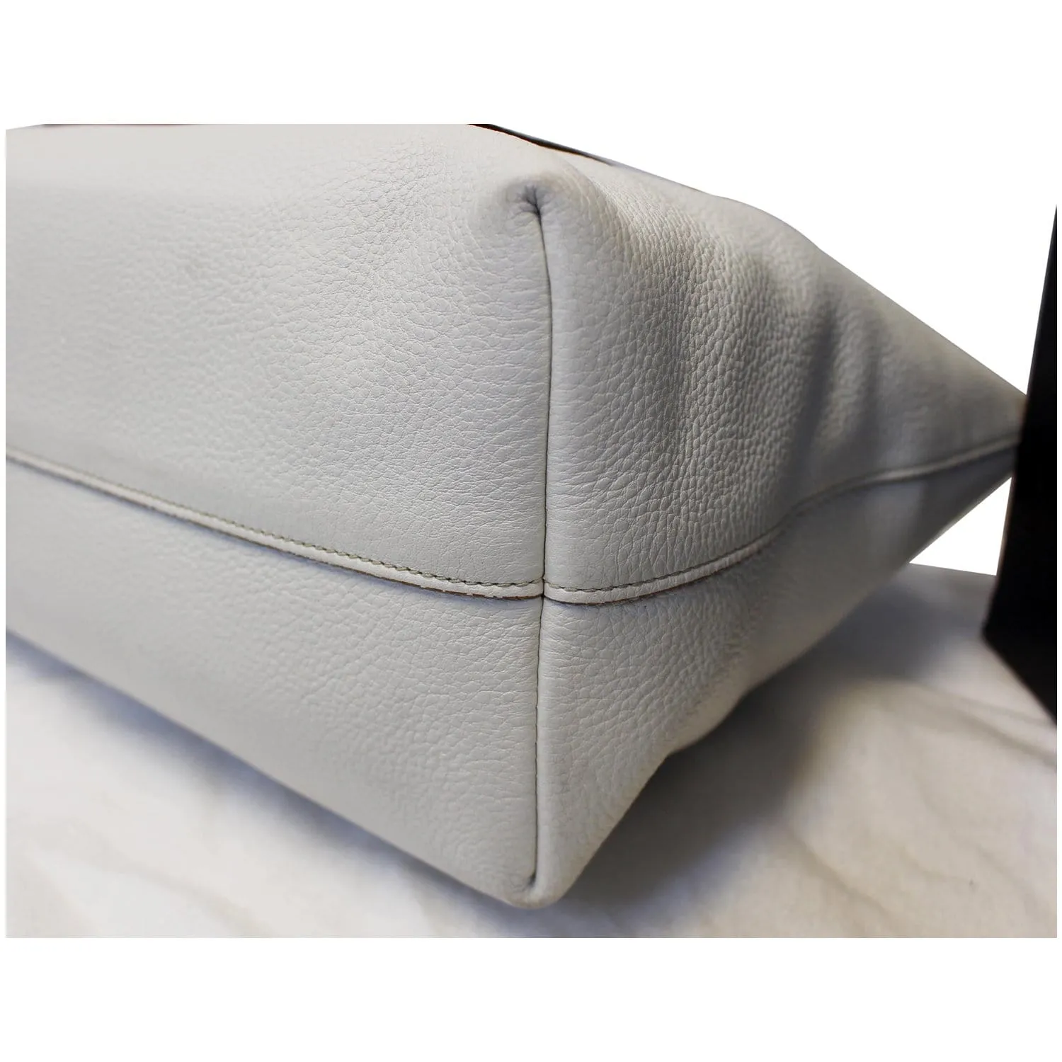 PRADA Large Vitello Daino Shopper Tote Bag White