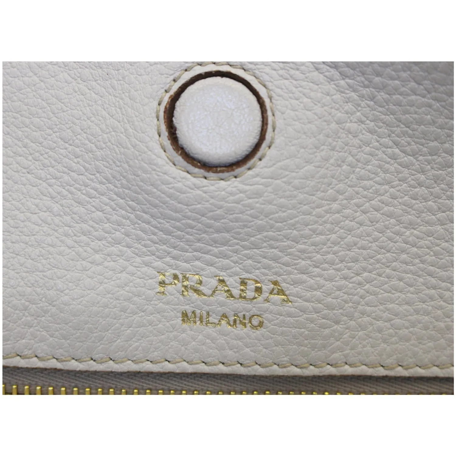 PRADA Large Vitello Daino Shopper Tote Bag White