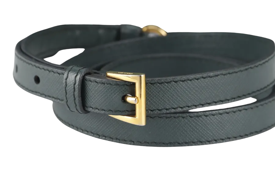 PRADA MEDIUM GALLERIA TOTE GREEN BICOLOR SAFFIANO LUX LEATHER GOLD HARDWARE WITH STRAPS AND DUST COVER