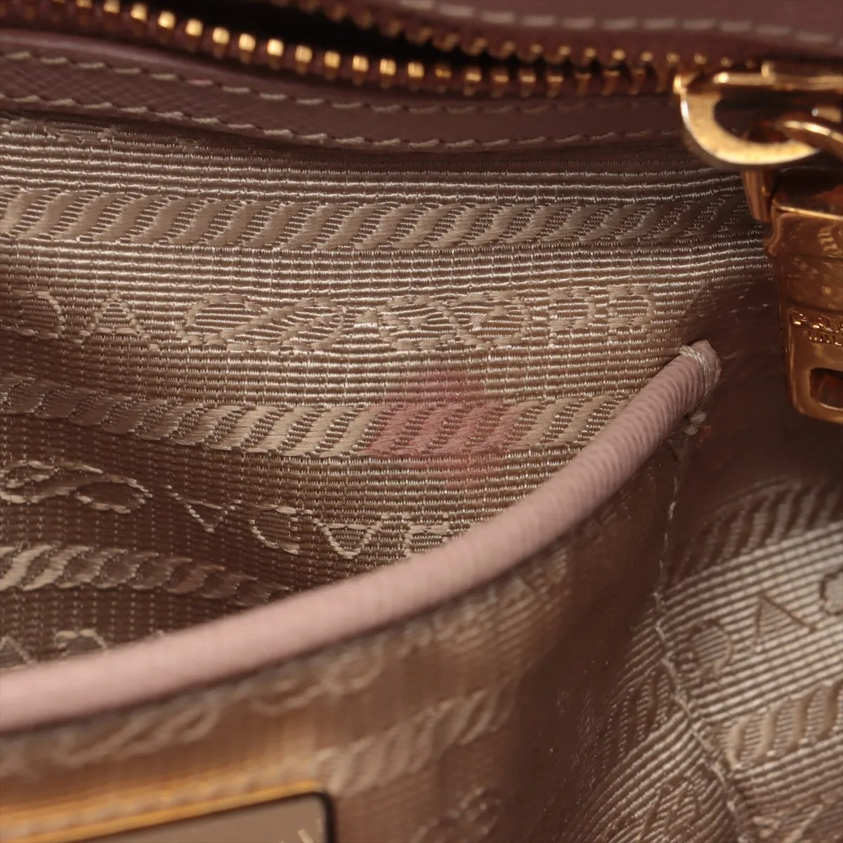Prada Saffiano Leather 2 Way Handbag Pink #2213