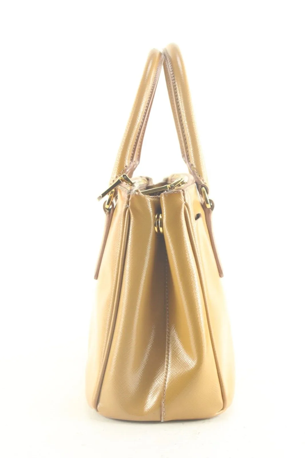 Prada Tan Brown Saffiano Leather Luxe Tote 2way with Strap 3PR831K