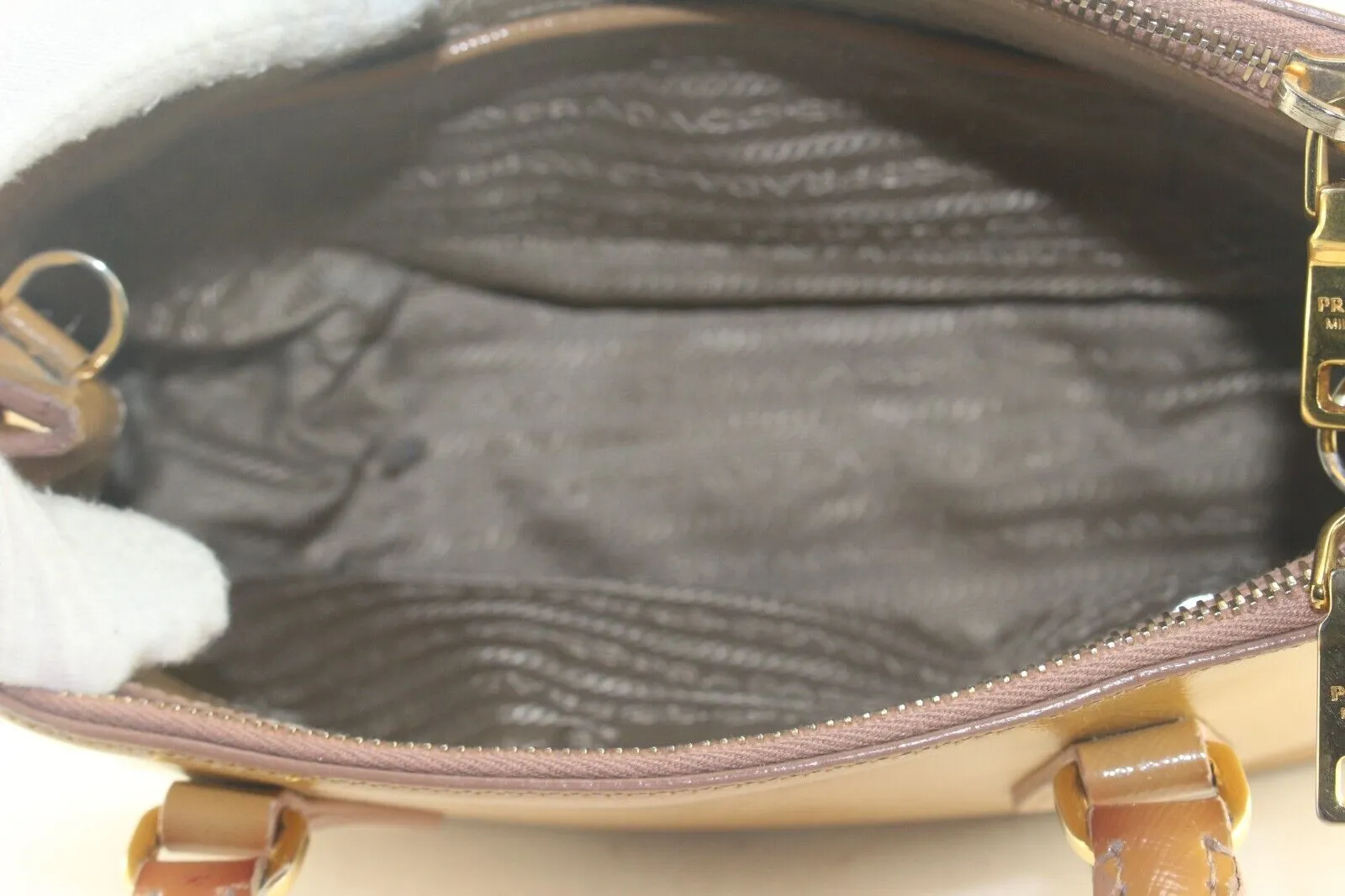 Prada Tan Brown Saffiano Leather Luxe Tote 2way with Strap 3PR831K