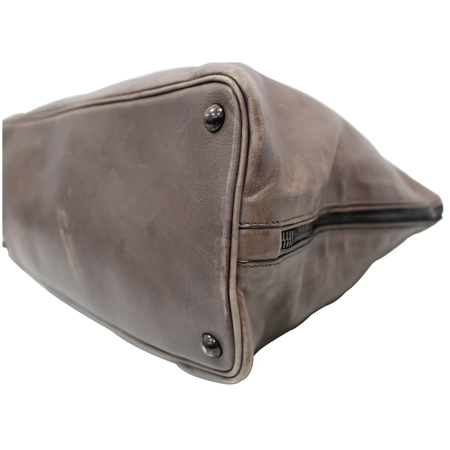 Prada Vitello Daino Leather Large Tote Bag Brown