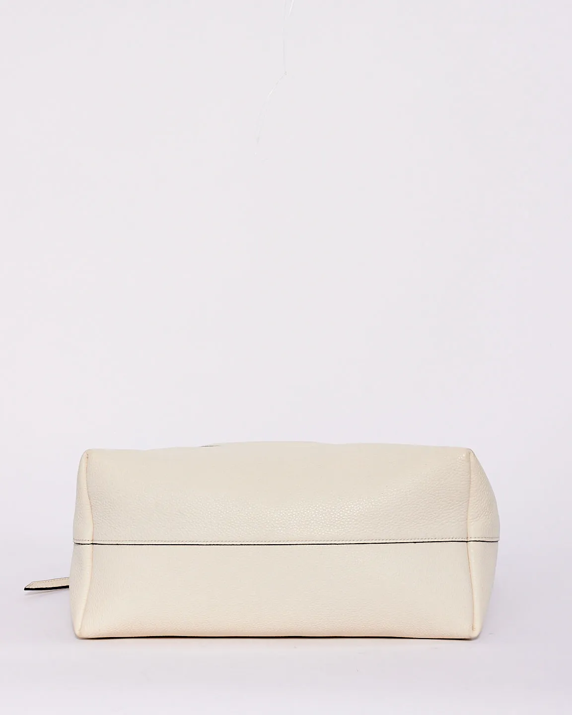 Prada White Vitello Leather Front Pocket Tote Bag