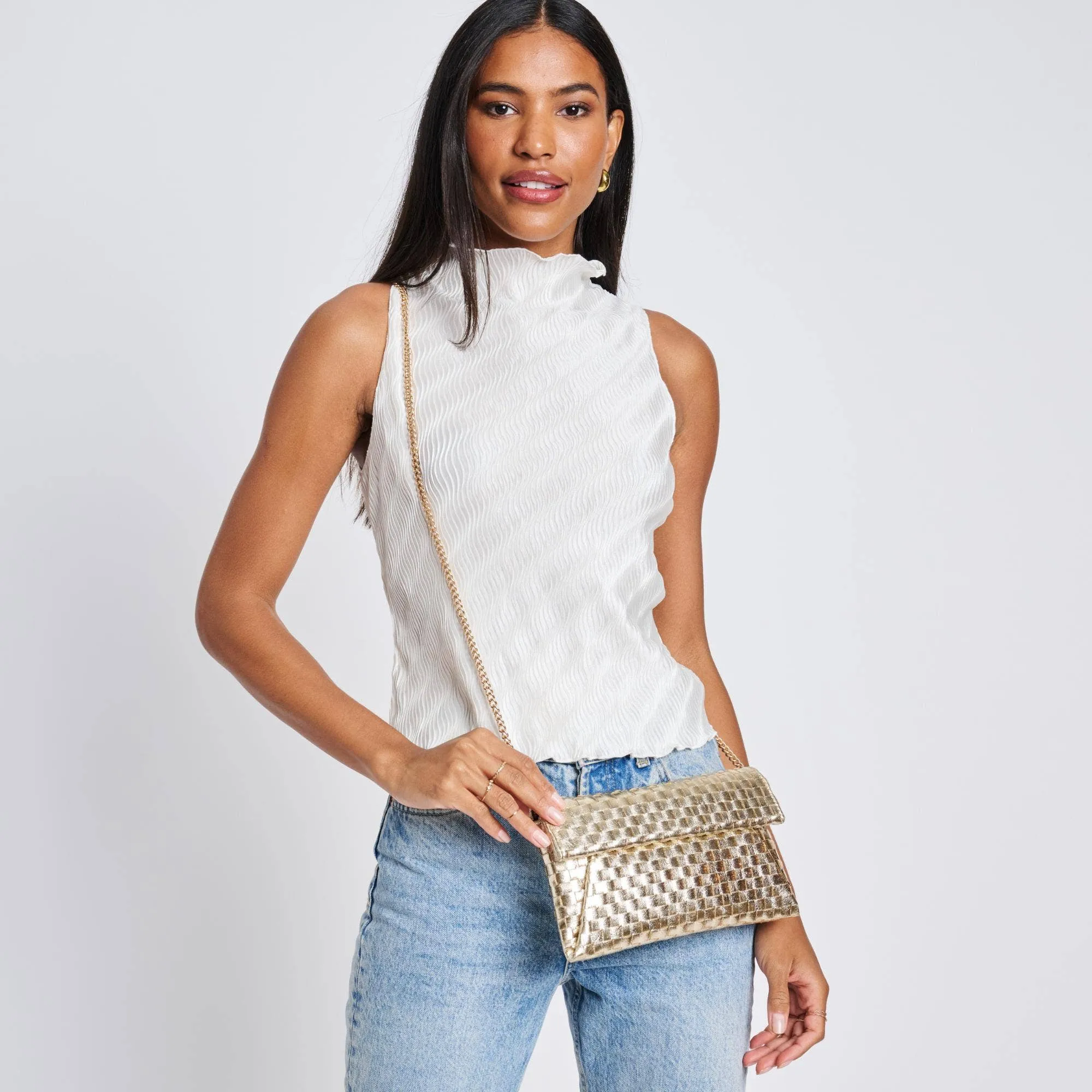 Priscilla Woven Clutch | Gold