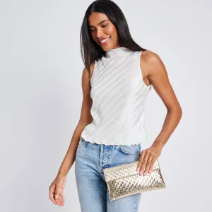 Priscilla Woven Clutch | Gold