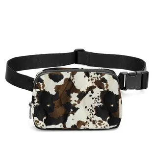 Prissy Cow Print Crossbody - Brown