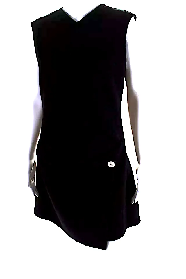 Proenza Schouler NY. NEW W/TAGS. Black Wool Double Face Fleece Wrap Sheath Dress