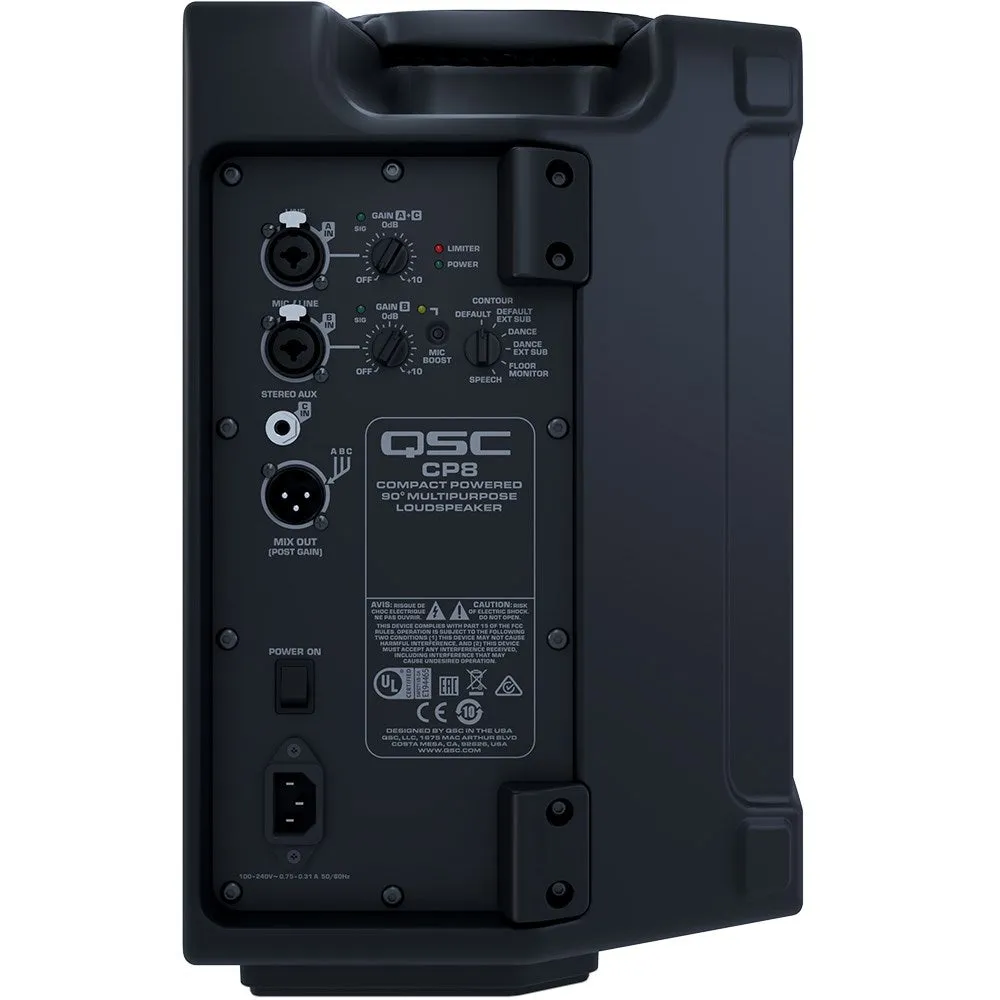 QSC 8" 2-Way Powered (1000W) Portable PA Speaker
