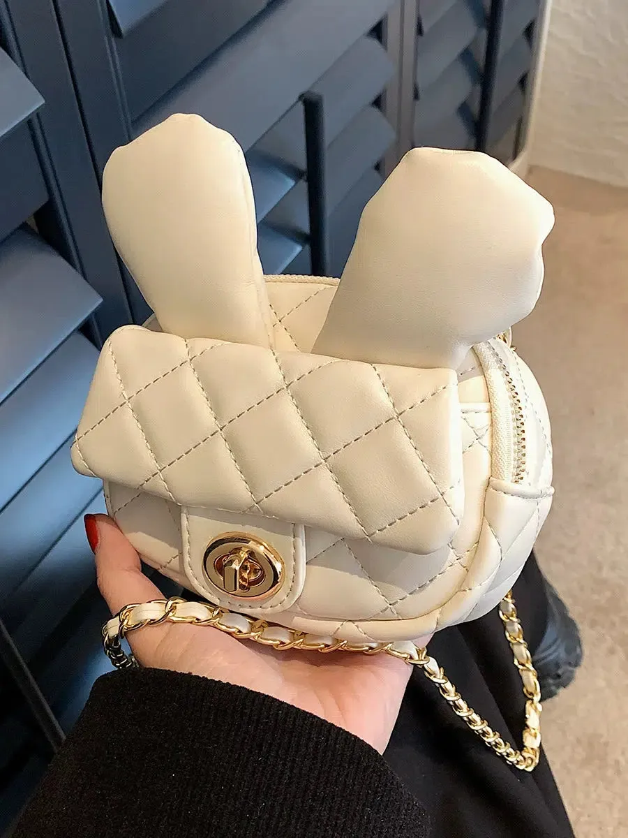 Quilted Bunny Ears Crossbody Bag