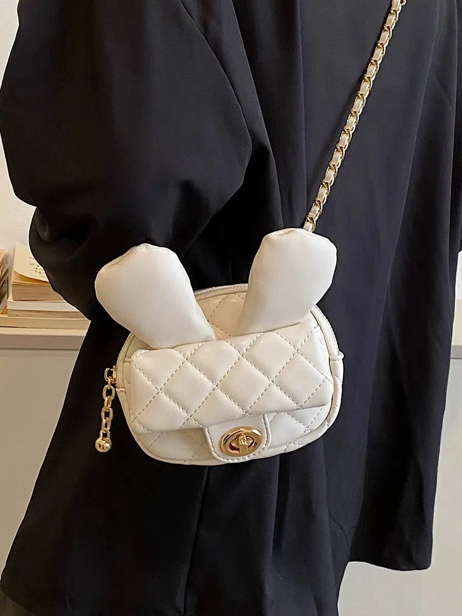Quilted Bunny Ears Crossbody Bag