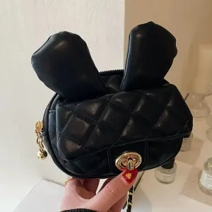 Quilted Bunny Ears Crossbody Bag