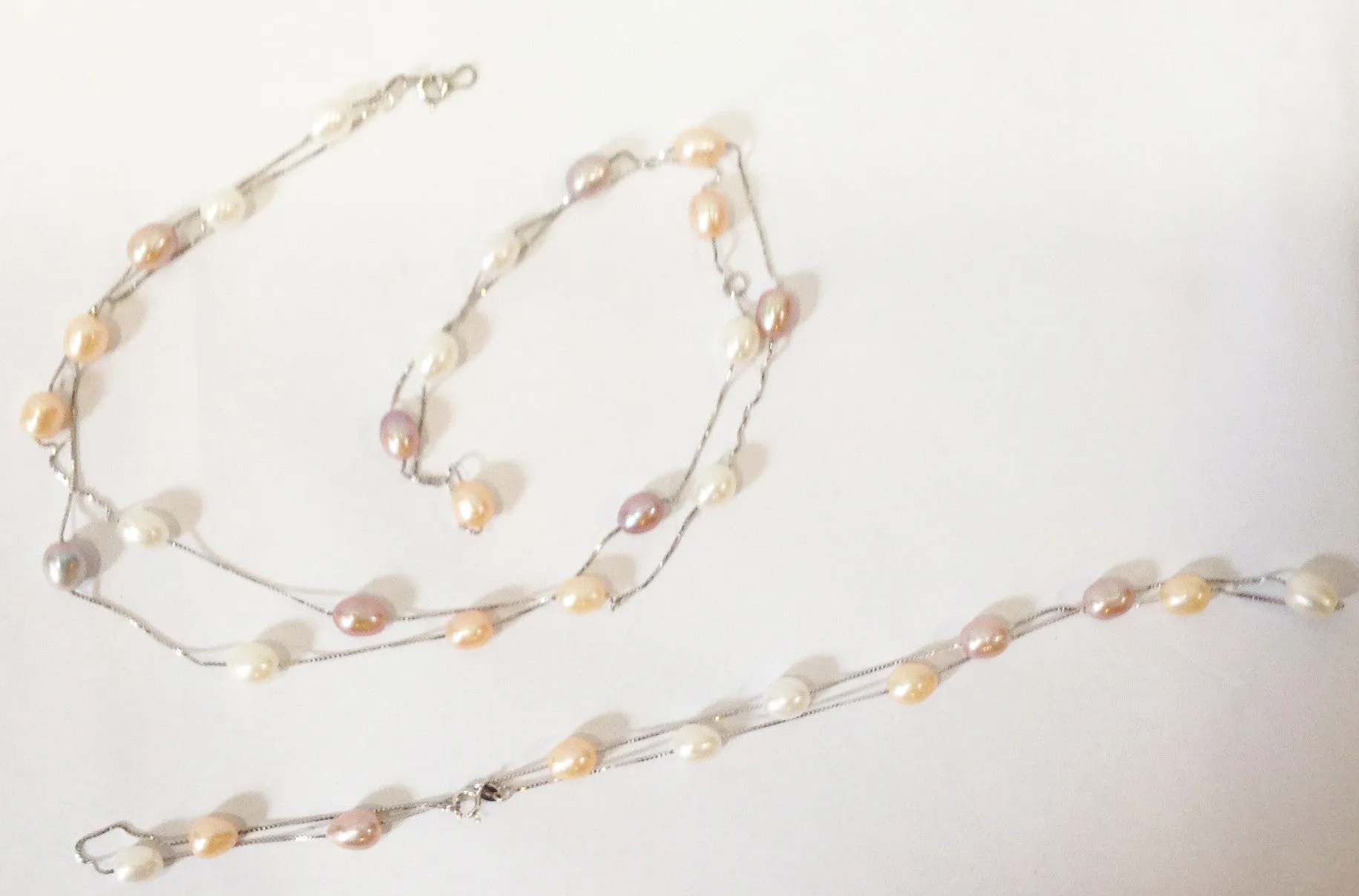"Floating Clouds" Freshwater Pearl and Sterling Silver Necklace