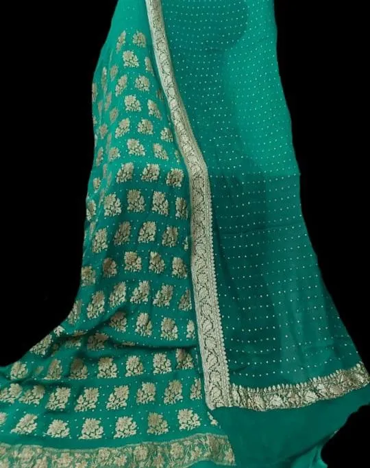 Rama Green Banarasi Khaddi Salwar Suit