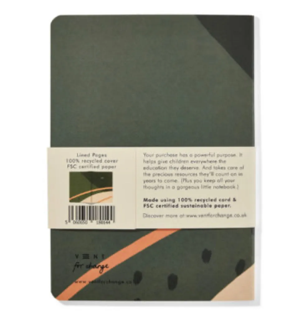 Recycled & Sustainable A5 Notebook- 'Ideas' Green