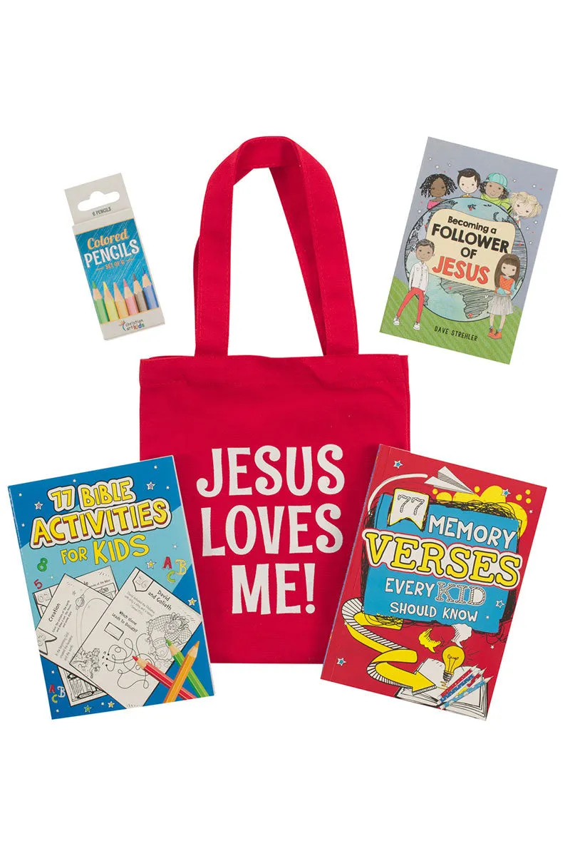 Red Jesus Loves Me Church Activity Kit for Kids