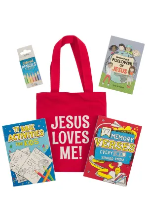 Red Jesus Loves Me Church Activity Kit for Kids