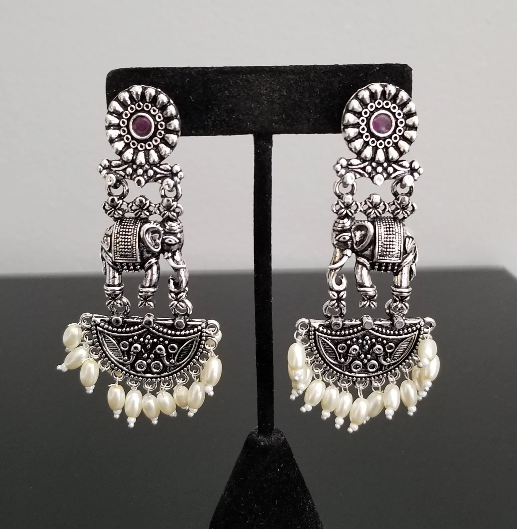 Reserved For Amulya Indo Western Trendy Earring With Oxidised Plating AG12