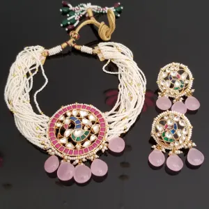 Reserved for Kanchana Pemmadi Peacock Pendant kundan Pearl Choker Set BT24