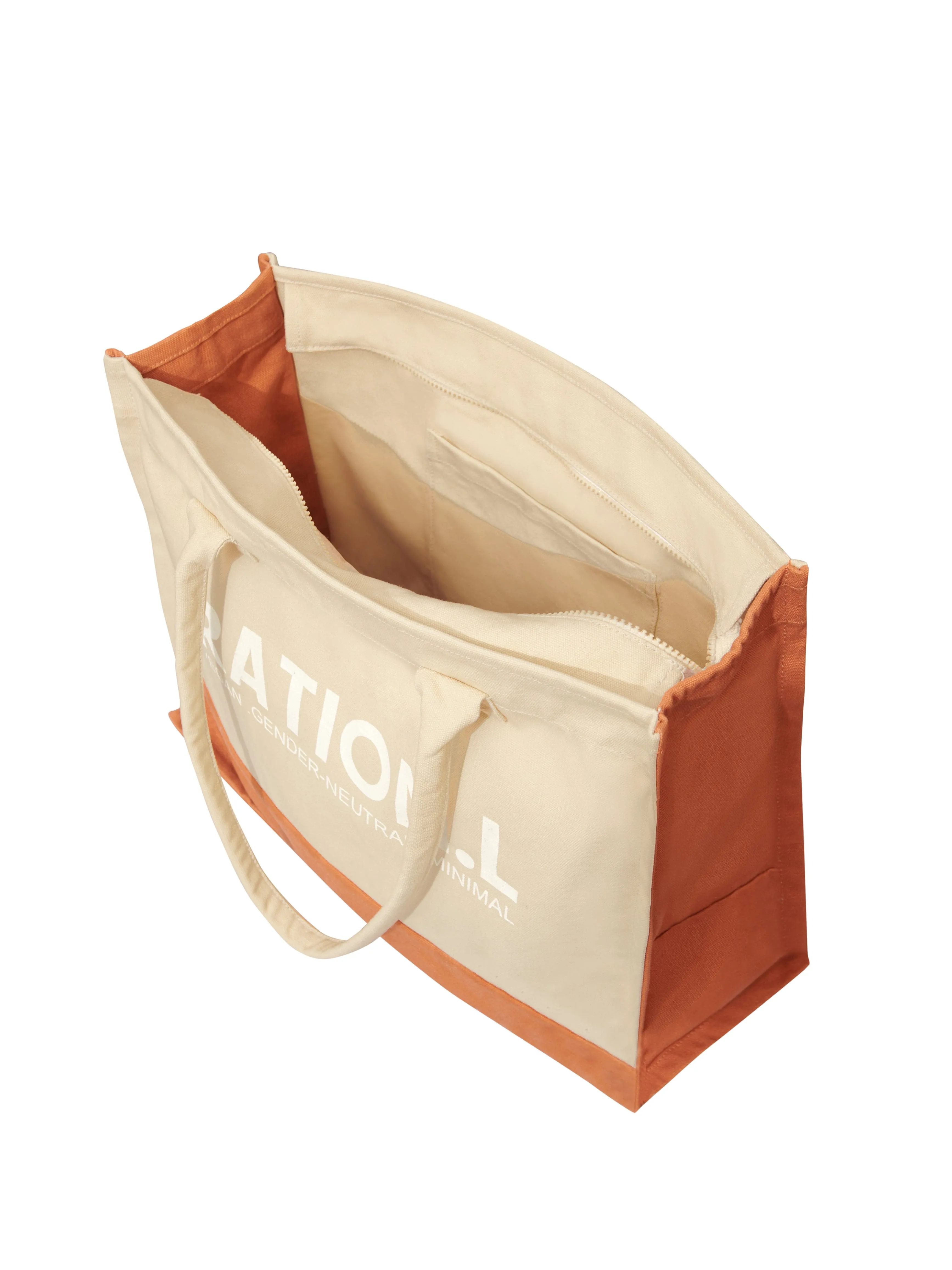 R.espect Unisex Organic Cotton Tote Bag | Beige & Red