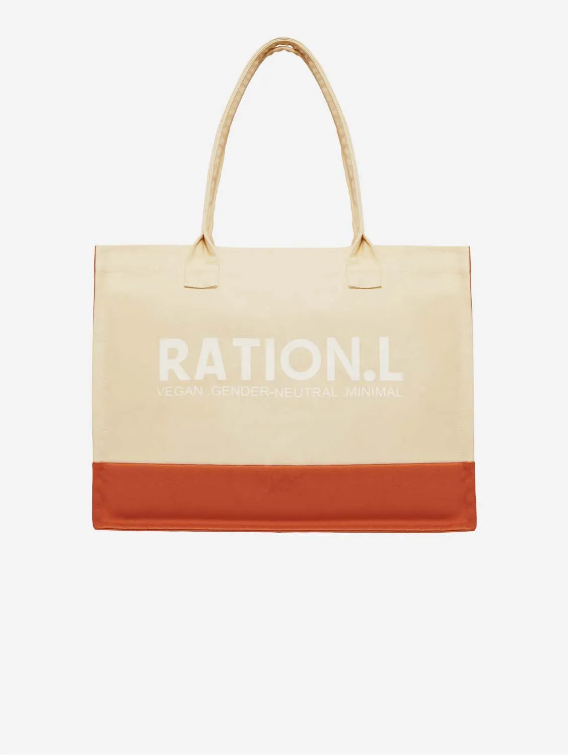 R.espect Unisex Organic Cotton Tote Bag | Beige & Red