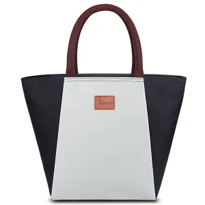 Reusable Lunch Tote Bag with Smooth Zipper& Front Bag, Adult Lunch Box Insulated Lunch Bag Perfect for Work Women Men, Travel, Picnic Black and White (Grey and Black)