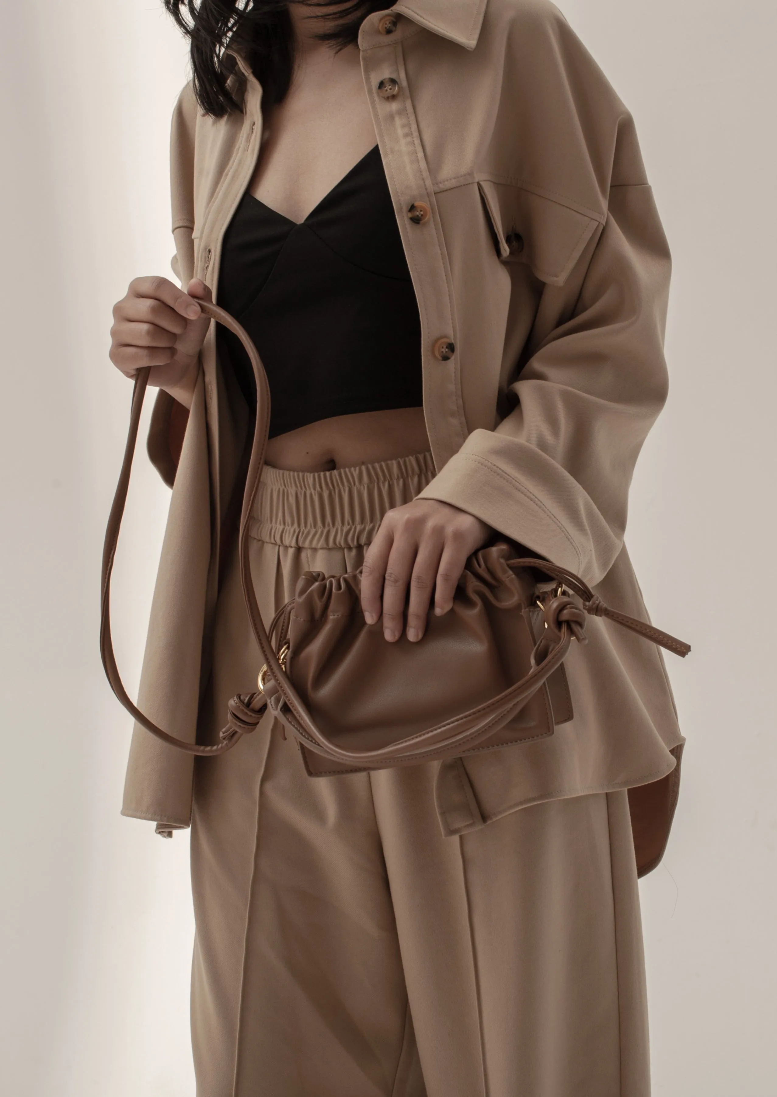 Riley Bag in Smooth Leather, Caramel