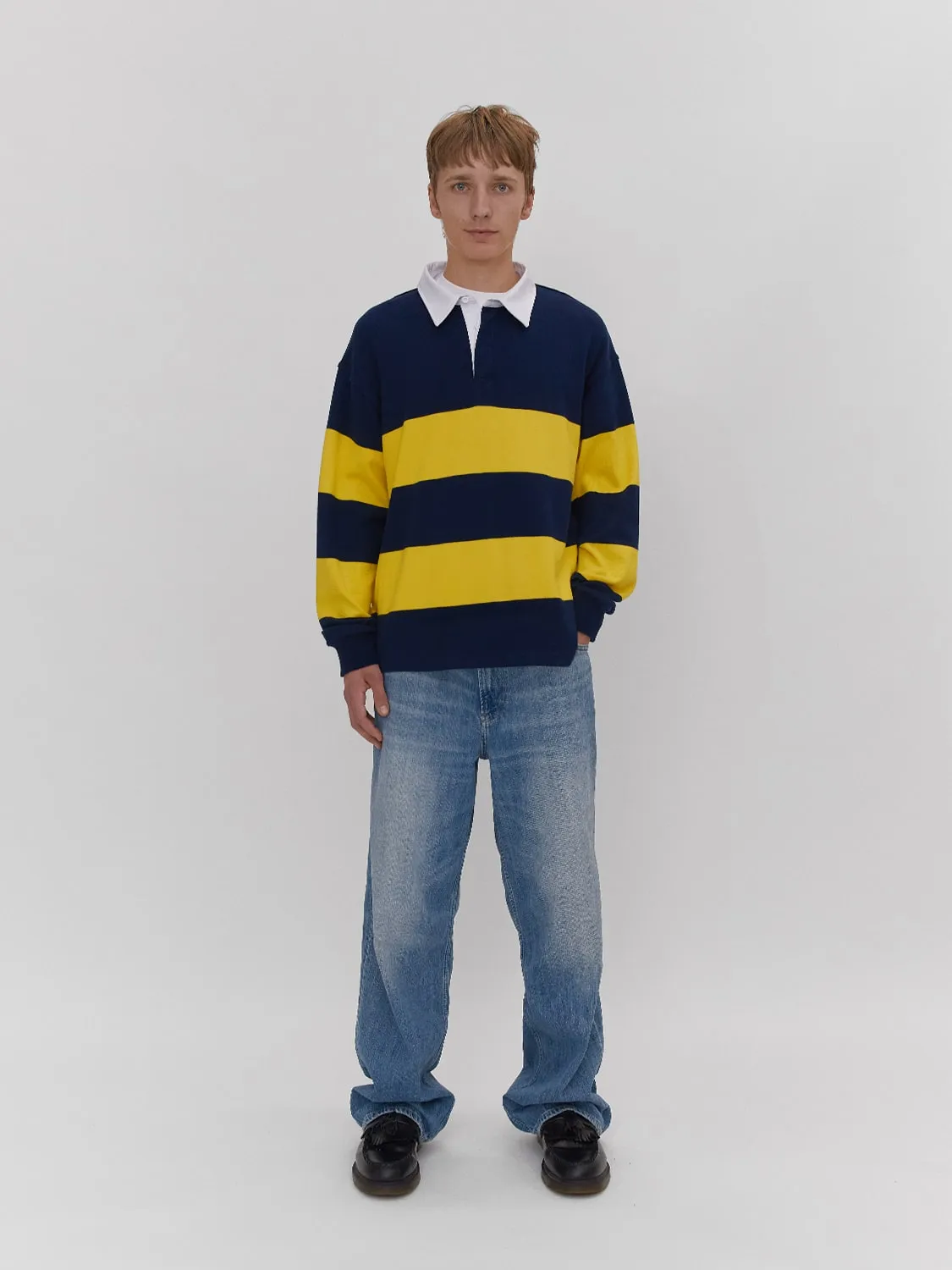 Rugby Polo Navy Yellow