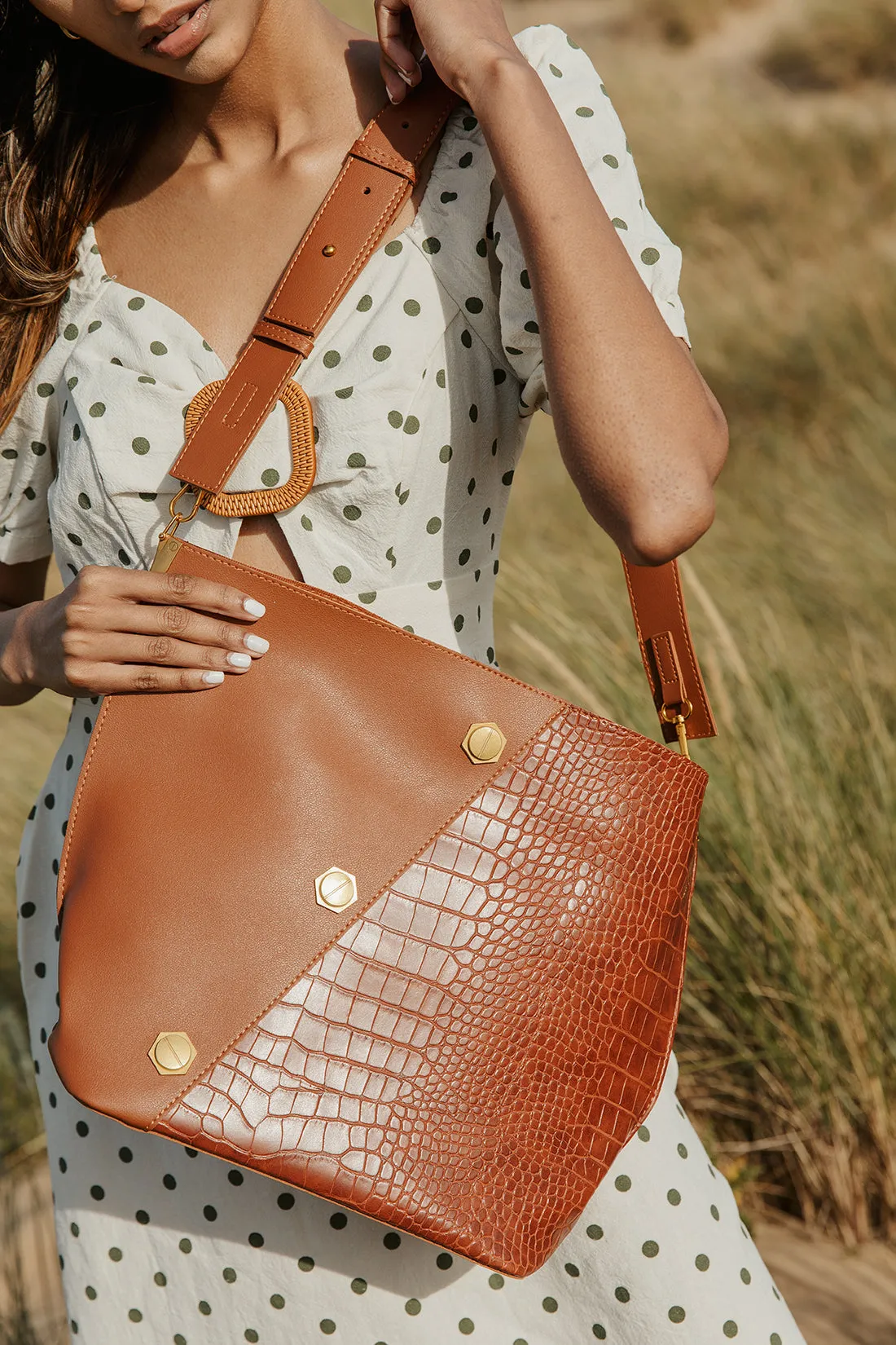 Saddle Stud Oversize Tote Bag