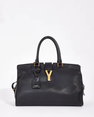 Saint Laurent Black Leather Medium Cabas Chyc Tote