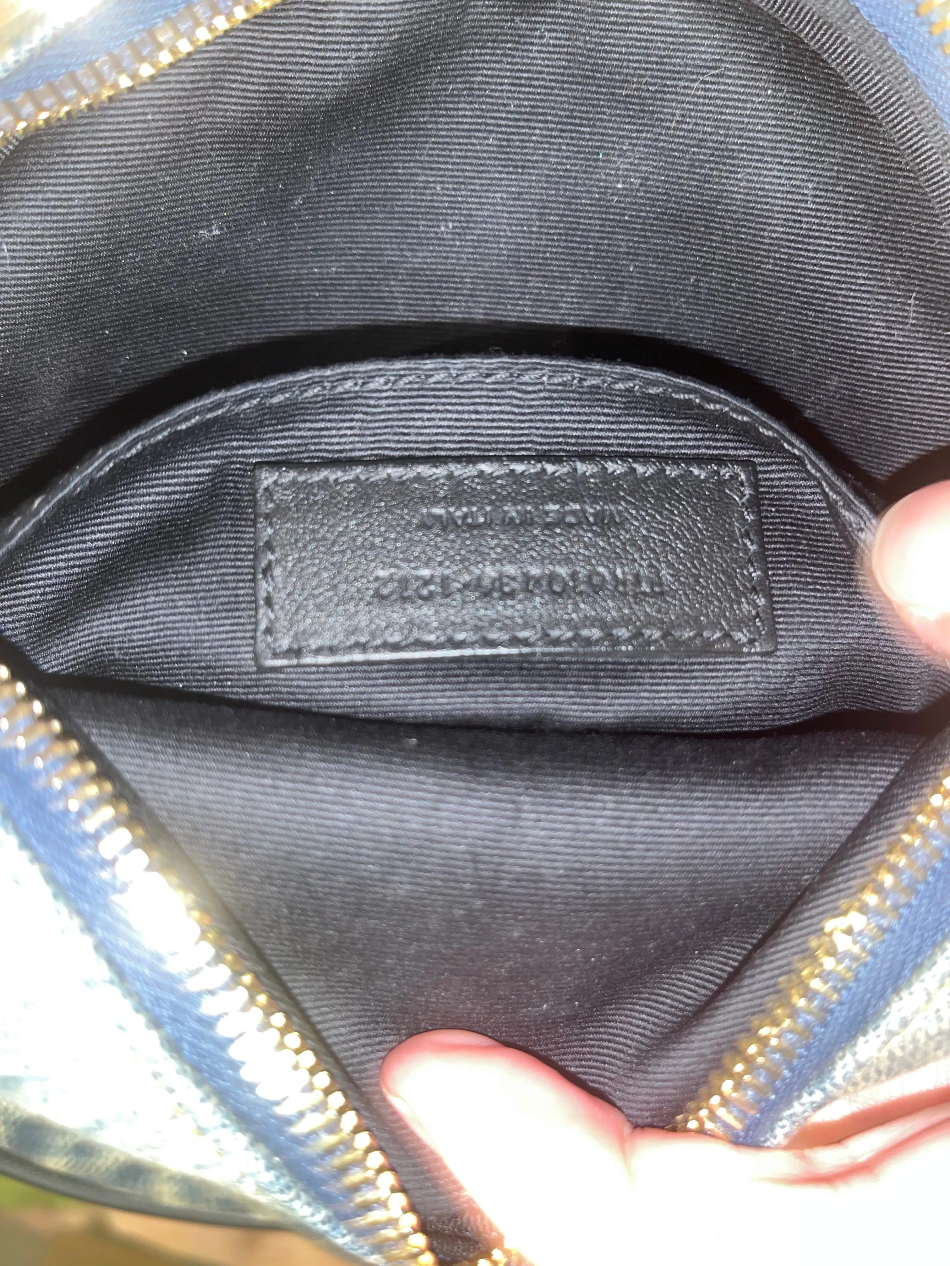 Saint laurent denim monogram round crossbody