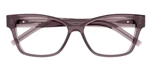 Saint Laurent MONOGRAM SL M116O 003 Cat-Eye Plastic Brown Eyeglasses with Logo Stamped Demo Lenses