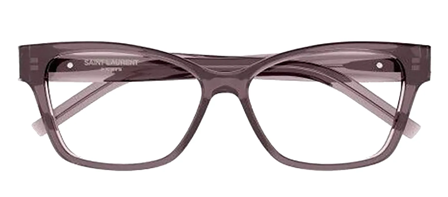 Saint Laurent MONOGRAM SL M116O 003 Cat-Eye Plastic Brown Eyeglasses with Logo Stamped Demo Lenses